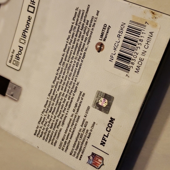 NEW NFL Washington Redskins Football Team USB Cable Clip Lightning Cable - Picture 8 of 9